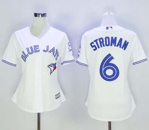 Blue Jays #6 Marcus Stroman White Women's Home Stitched MLB Jersey - Click Image to Close